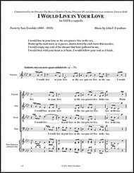 I Would Live in Your Love SATB choral sheet music cover Thumbnail